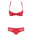 Obsessive - Alabastra Set & Crotchless Thong, Red