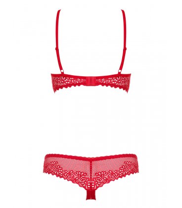 Obsessive - Alabastra Set & Crotchless Thong, Red
