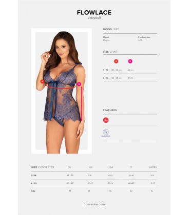 Obsessive - Flowlace Babydoll & Thong