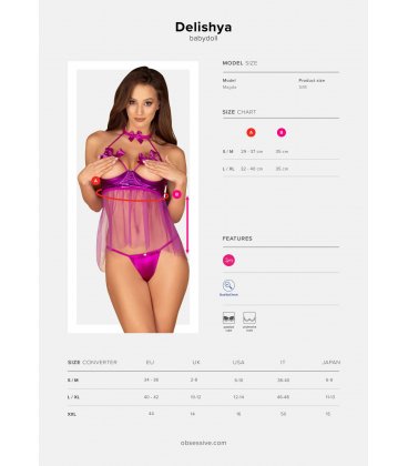 Obsessive - Delishya Half-Cup Babydoll & Thong