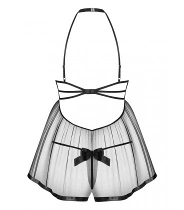 Obsessive - Delishya Half-Cup Babydoll & Thong, Black