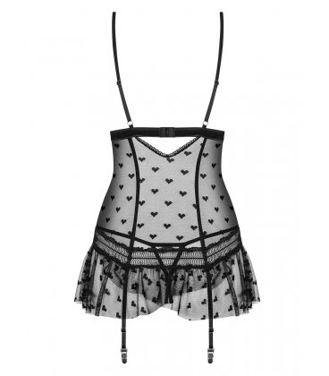 Obsessive - Heartia Half-Cups Corset & Crotchless Thong