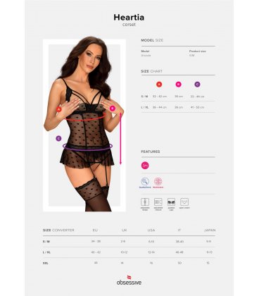 Obsessive - Heartia Half-Cups Corset & Crotchless Thong