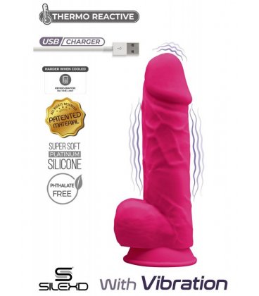 Silexd - Premium Vibration Dildo, 21,5cm, Pink