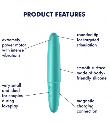 Satisfyer - Ultra Power Bullet 6 Vibrator, Turquoise