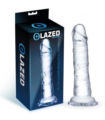 Glazed Clear Realistic Dildo, 19cm
