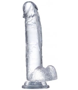 Glazed Clear Dildo with Balls, 22cm