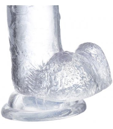 Glazed Clear Dildo with Balls, 22cm