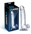 Glazed Clear Dildo with Balls, 22cm