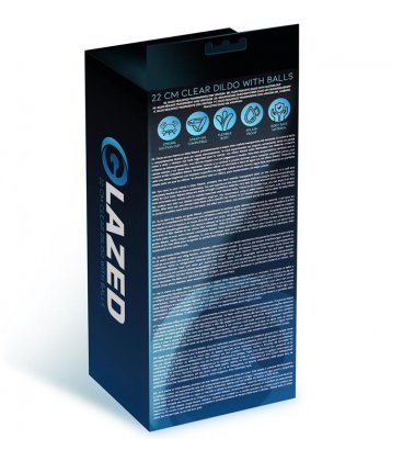 Glazed Clear Dildo with Balls, 22cm