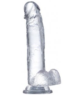 Glazed Clear Dildo with Balls, 15,5cm