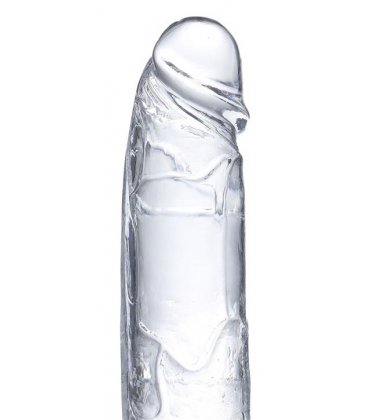 Glazed Clear Dildo with Balls, 15,5cm