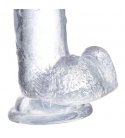 Glazed Clear Dildo with Balls, 15,5cm