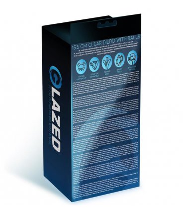 Glazed Clear Dildo with Balls, 15,5cm