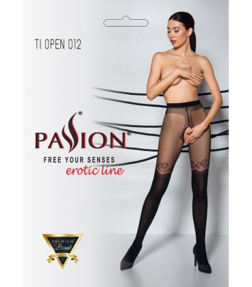 Passion - TIOPEN 012 Garter Stockings, Black