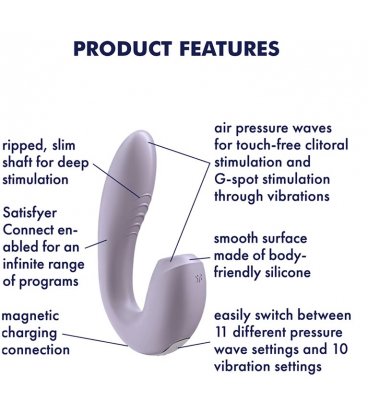Satisfyer - Sunray Air Pulse + Vibration with App, Vilolet