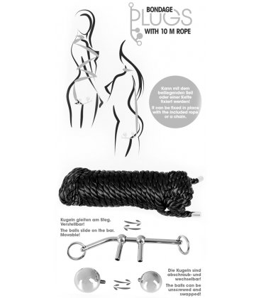 Bondage Plugs with 10m Rope