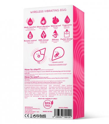 Drops Wireless Vibrating Egg, Pink
