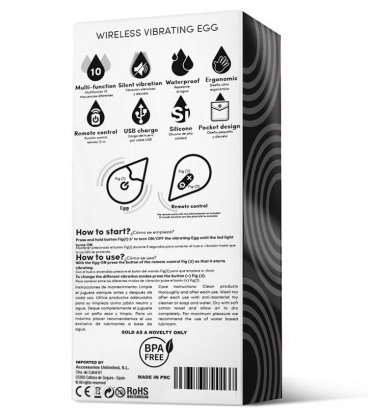 Drops Wireless Vibrating Egg, Black