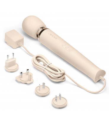 leWand - Powerful Plug-In Vibrating Massager, Cream