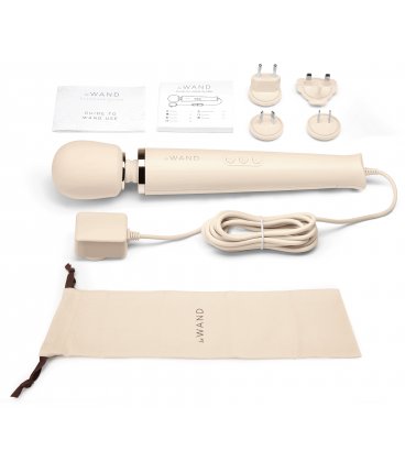 leWand - Powerful Plug-In Vibrating Massager, Cream