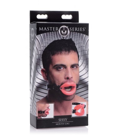 En rosa gag ball som läppar