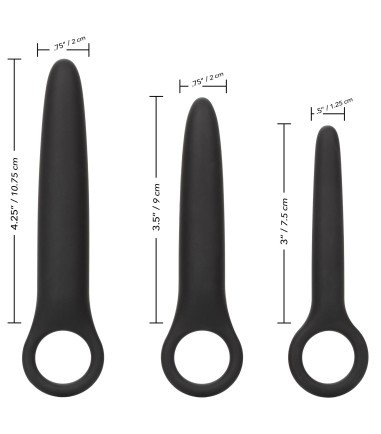 För att töja sakta. Vaginalträning. Boundless Dilator Trio i svart.