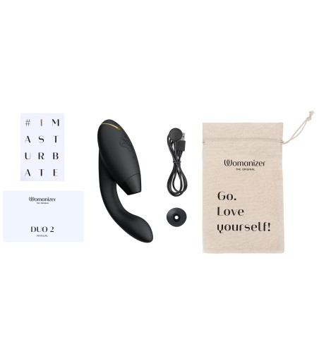 Womanizer - Duo 2, Black, uppladdningsbar, upp till 120 minuter