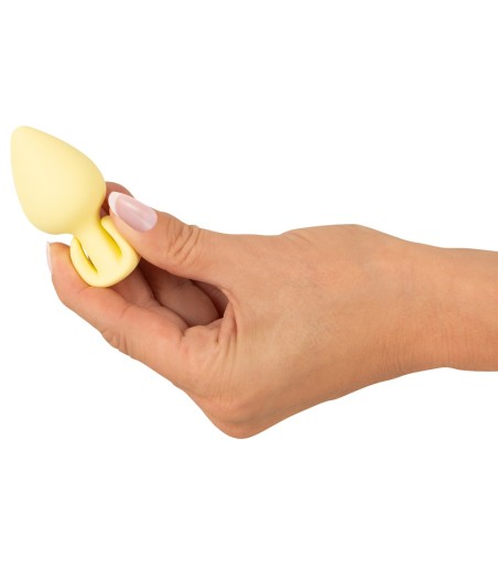 Cuties - Mini Butt Plug, Yellow, väldig flexibel