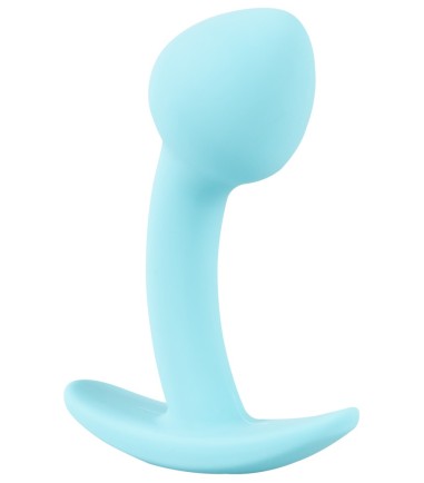 Cuties - Mini Butt Plug, Blue, fin blå silikon på analpluggen
