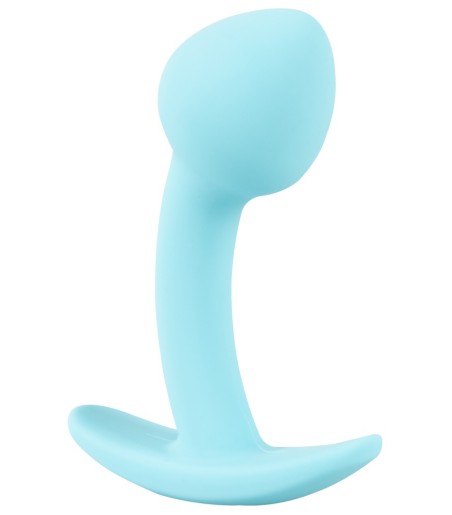 Cuties - Mini Butt Plug, Blue, fin blå silikon på analpluggen