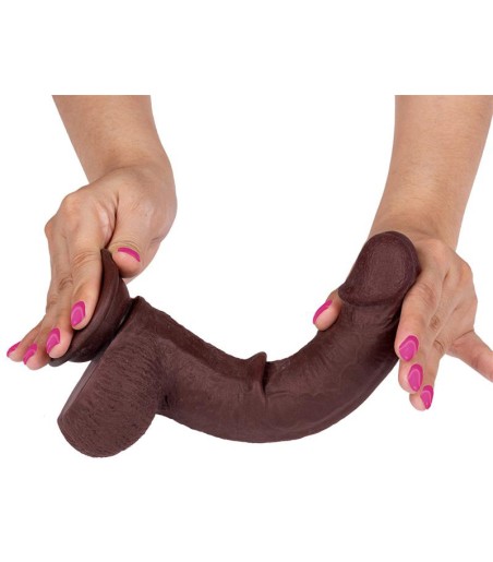 Slidy - Sliding Skin Realistic Cock 9", Brown, flexibel dong