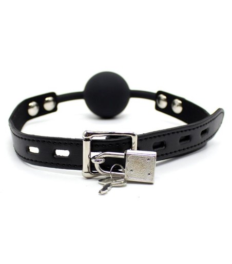 Fetish Addict - Silicone Ball Gag with Padlock, litet hänglås på spännet