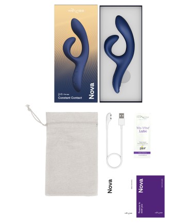 We-Vibe - Nova 2 Rabbit Vibrator, Midnight Blue, med laddare och förvaringspåse