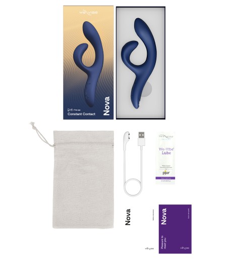 We-Vibe - Nova 2 Rabbit Vibrator, Midnight Blue, med laddare och förvaringspåse