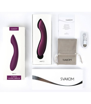 Svakom - Amy 2 G-Spot Vibrator, Violet, uppladdningsbar med USB-sladd