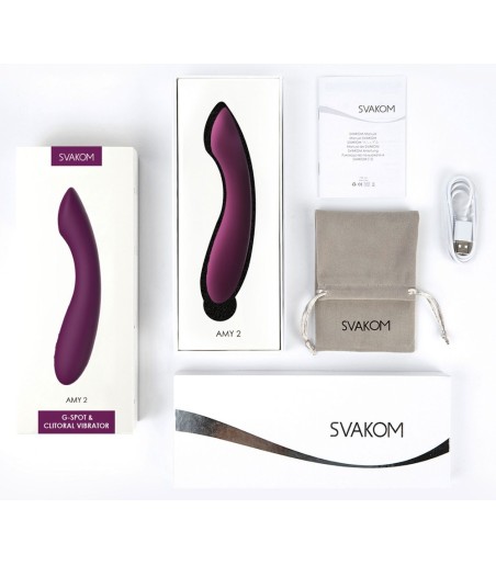 Svakom - Amy 2 G-Spot Vibrator, Violet, uppladdningsbar med USB-sladd