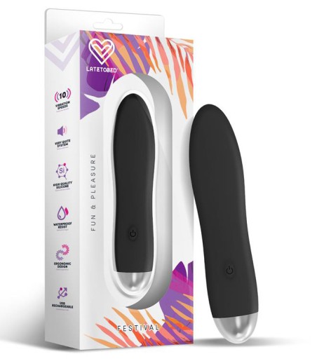 Festival - Dewal Vibrator, Black, med enkel styrning - en knapp