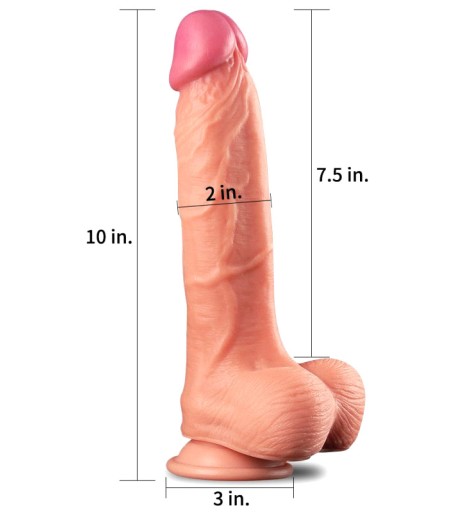 LoveToy - Dual-Layered Silicone Cock, 25 cm