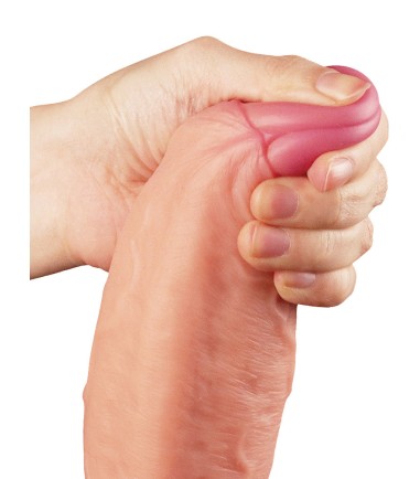 LoveToy - Dual-Layered Silicone Cock, 28cm, mjuk på ytan