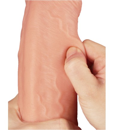 LoveToy - Dual-Layered Silicone Cock, 28cm, otroligt verklighetstrogen dong