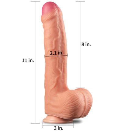 LoveToy - Dual-Layered Silicone Cock, 28cm, bra storlek