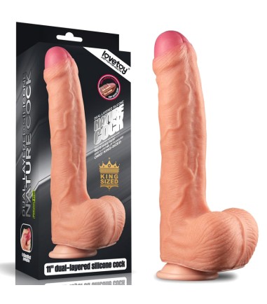 LoveToy - Dual-Layered Silicone Cock, 28cm