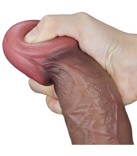 LoveToy - Dual-Layered Silicone Cock, 26.5cm - Dark, flexibel och stor