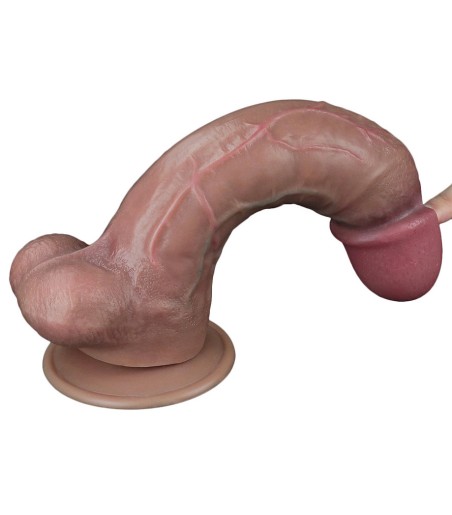 LoveToy - Dual-Layered Silicone Cock, 26.5cm - Dark, flexibel