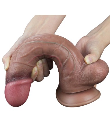 LoveToy - 10,5" Dual-Layered Silicone Cock,...