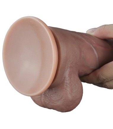 LoveToy - Dual-Layered Silicone Cock, 26.5cm - Dark