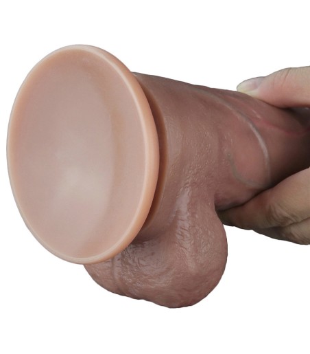 LoveToy - Dual-Layered Silicone Cock, 26.5cm - Dark