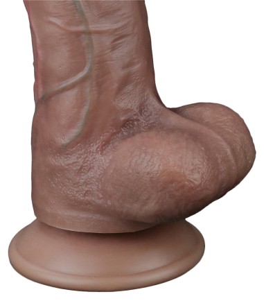 LoveToy - Dual-Layered Silicone Cock, 26.5cm - Dark, perfekta kulor och ådring
