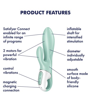 Satisfyer - Air Pump Bunny 5+, upplåsbar kaninvibrator